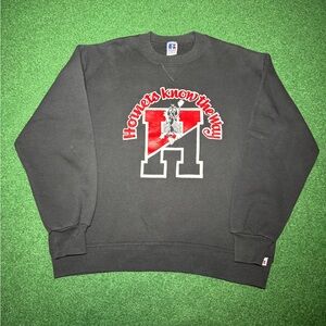 Hornets Vintage Russell Athletic 90s Large Black 22x26 Crewneck Sweatshirt